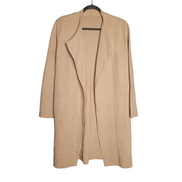 NWT CHICWISH Women's Classy Light Tan Open Front Knit Coat Cardigan - Picture 2 of 12